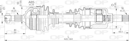 Open Parts DRS6226.00 - Sürücü mili furqanavto.az