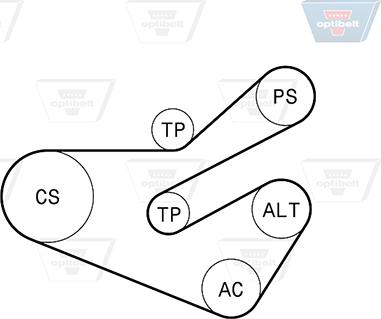 Optibelt 6 PK 1740KT2 - V-yivli kəmər dəsti furqanavto.az
