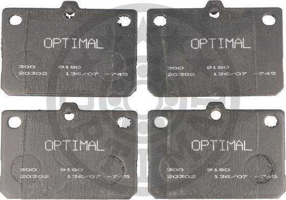 Optimal 9180 - Əyləc altlığı dəsti, əyləc diski furqanavto.az