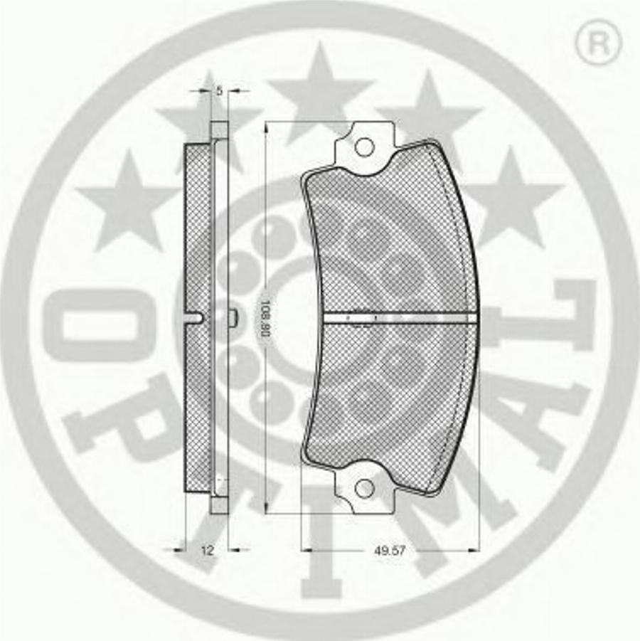 Optimal 3500/12 - Əyləc altlığı dəsti, əyləc diski furqanavto.az