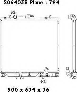 Ordonez 2064038 - Radiator, mühərrikin soyudulması furqanavto.az