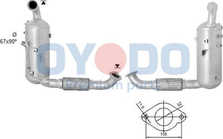 Oyodo 20N0057-OYO - Tüs / Hissəcik filtri, egzoz sistemi furqanavto.az