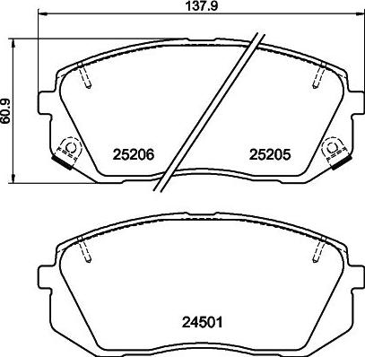 Pagid T2705 - Əyləc altlığı dəsti, əyləc diski furqanavto.az