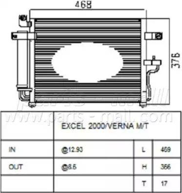 Parts-Mall PXNCA-076 - Kondenser, kondisioner furqanavto.az