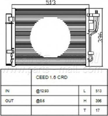 Parts-Mall PXNCA-106 - Kondenser, kondisioner furqanavto.az