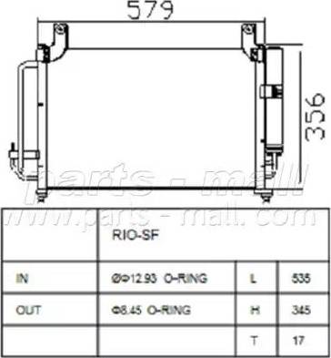 Parts-Mall PXNCB-031 - Kondenser, kondisioner furqanavto.az