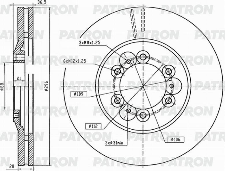 Patron PBD1034 - Əyləc Diski furqanavto.az