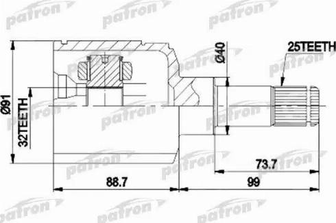 Patron PCV9538 - Birləşmə dəsti, ötürücü val furqanavto.az