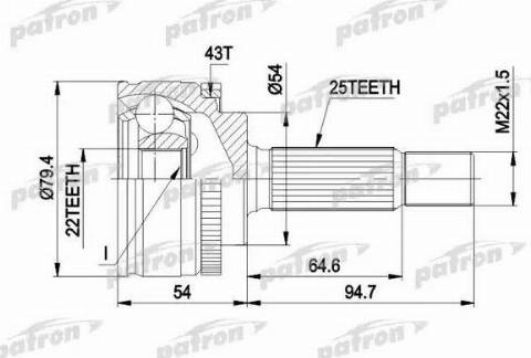 Patron PCV4306 - Birləşmə dəsti, ötürücü val furqanavto.az