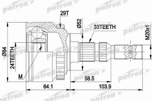 Patron PCV1452 - Birləşmə dəsti, ötürücü val furqanavto.az