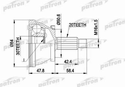 Patron PCV1403 - Birləşmə dəsti, ötürücü val furqanavto.az