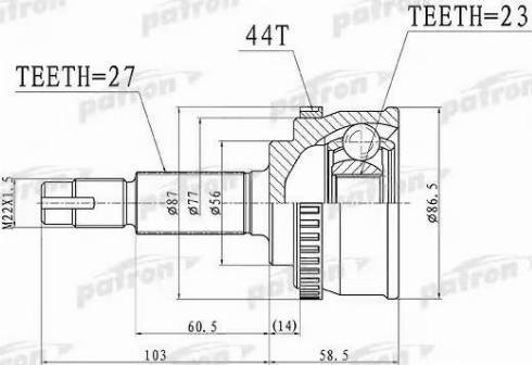 Patron PCV1415 - Birləşmə dəsti, ötürücü val furqanavto.az