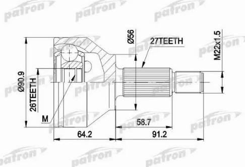 Patron PCV1417 - Birləşmə dəsti, ötürücü val furqanavto.az