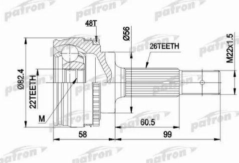 Patron PCV1484 - Birləşmə dəsti, ötürücü val furqanavto.az