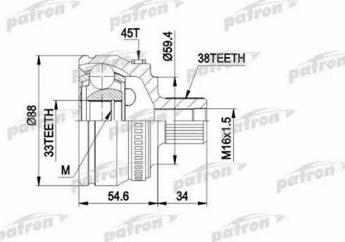 Patron PCV1435 - Birləşmə dəsti, ötürücü val furqanavto.az