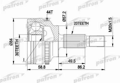 Patron PCV1542 - Birləşmə dəsti, ötürücü val furqanavto.az