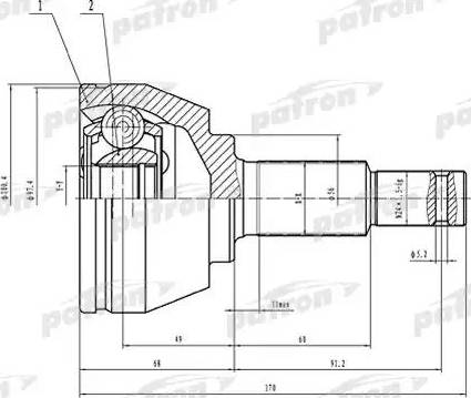 Patron PCV1537 - Birləşmə dəsti, ötürücü val furqanavto.az