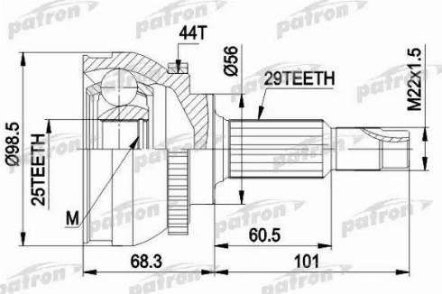 Patron PCV1600 - Birləşmə dəsti, ötürücü val furqanavto.az