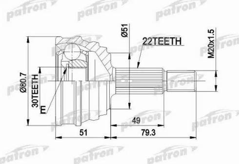 Patron PCV1049 - Birləşmə dəsti, ötürücü val furqanavto.az