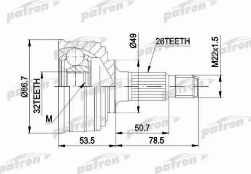 Patron PCV1045 - Birləşmə dəsti, ötürücü val furqanavto.az