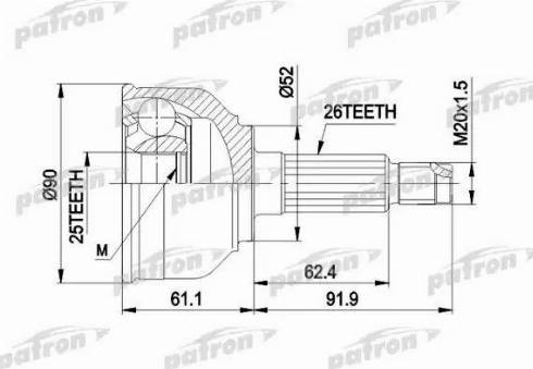 Patron PCV1042 - Birləşmə dəsti, ötürücü val furqanavto.az