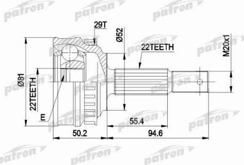 Patron PCV1056 - Birləşmə dəsti, ötürücü val furqanavto.az