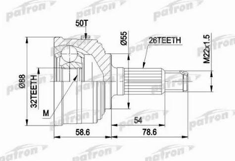 Patron PCV1053 - Birləşmə dəsti, ötürücü val furqanavto.az