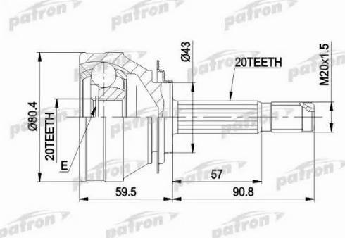 Patron PCV1019 - Birləşmə dəsti, ötürücü val furqanavto.az