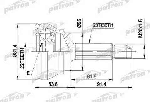 Patron PCV1014 - Birləşmə dəsti, ötürücü val furqanavto.az