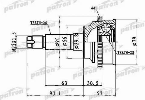 Patron PCV1016 - Birləşmə dəsti, ötürücü val furqanavto.az