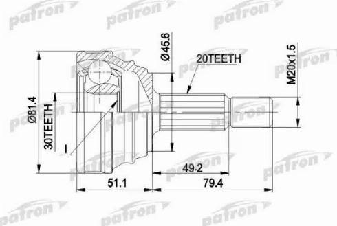 Patron PCV1034 - Birləşmə dəsti, ötürücü val furqanavto.az