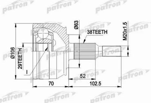 Patron PCV1033 - Birləşmə dəsti, ötürücü val furqanavto.az