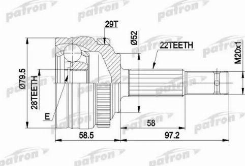 Patron PCV1116 - Birləşmə dəsti, ötürücü val furqanavto.az