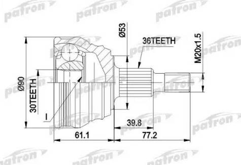 Patron PCV1189 - Birləşmə dəsti, ötürücü val furqanavto.az