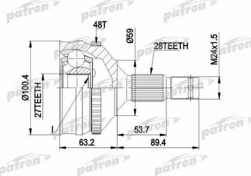 Patron PCV1180 - Birləşmə dəsti, ötürücü val furqanavto.az