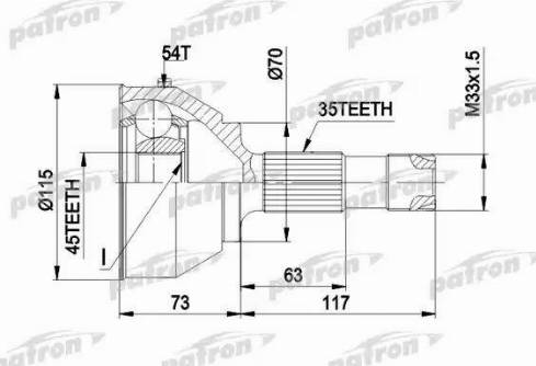 Patron PCV1132 - Birləşmə dəsti, ötürücü val furqanavto.az