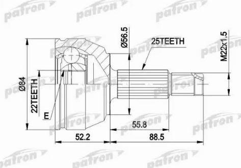 Patron PCV1125 - Birləşmə dəsti, ötürücü val furqanavto.az