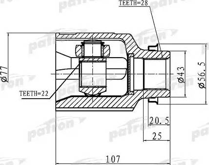 Patron PCV1172 - Birləşmə dəsti, ötürücü val furqanavto.az