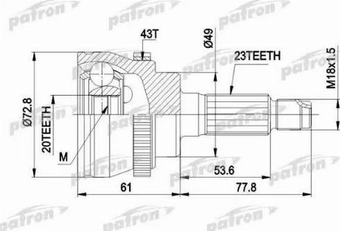 Patron PCV1394 - Birləşmə dəsti, ötürücü val furqanavto.az