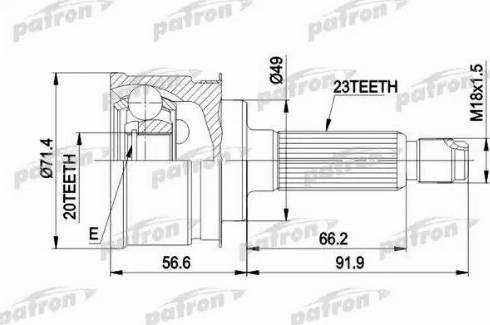 Patron PCV1361 - Birləşmə dəsti, ötürücü val furqanavto.az