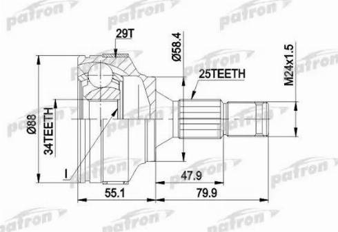 Patron PCV1302 - Birləşmə dəsti, ötürücü val furqanavto.az