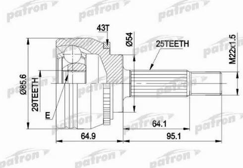 Patron PCV1385 - Birləşmə dəsti, ötürücü val furqanavto.az