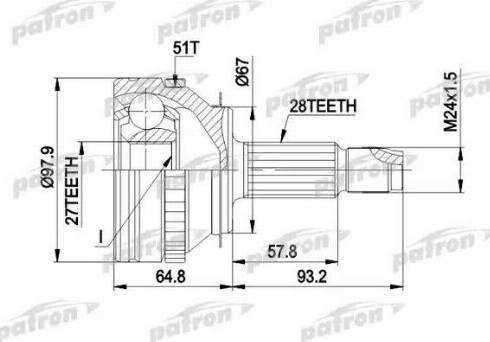 Patron PCV1371 - Birləşmə dəsti, ötürücü val furqanavto.az