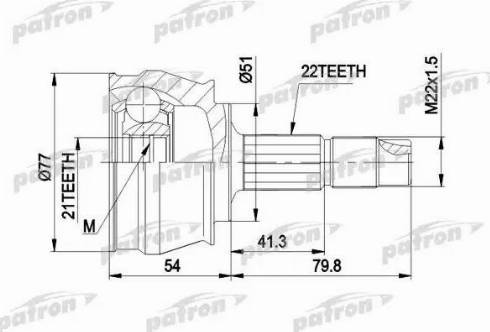 Patron PCV1296 - Birləşmə dəsti, ötürücü val furqanavto.az