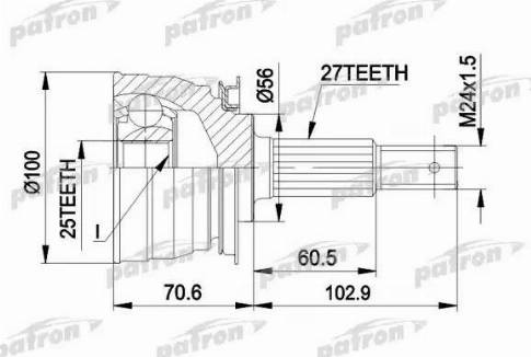 Patron PCV1249 - Birləşmə dəsti, ötürücü val furqanavto.az