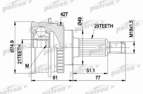 Patron PCV1266 - Birləşmə dəsti, ötürücü val furqanavto.az