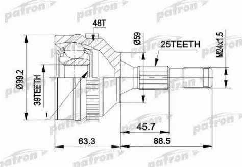 Patron PCV1281 - Birləşmə dəsti, ötürücü val furqanavto.az