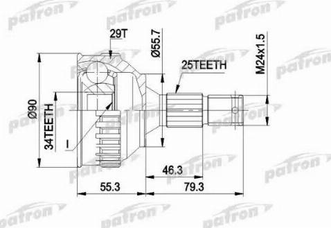 Patron PCV1282 - Birləşmə dəsti, ötürücü val furqanavto.az