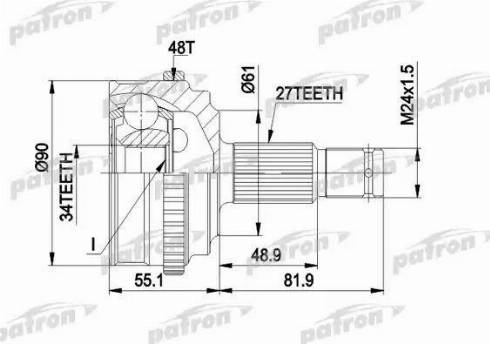 Patron PCV1222 - Birləşmə dəsti, ötürücü val furqanavto.az