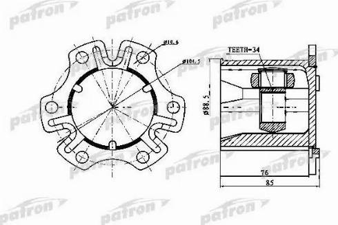 Patron PCV1770 - Birləşmə dəsti, ötürücü val furqanavto.az